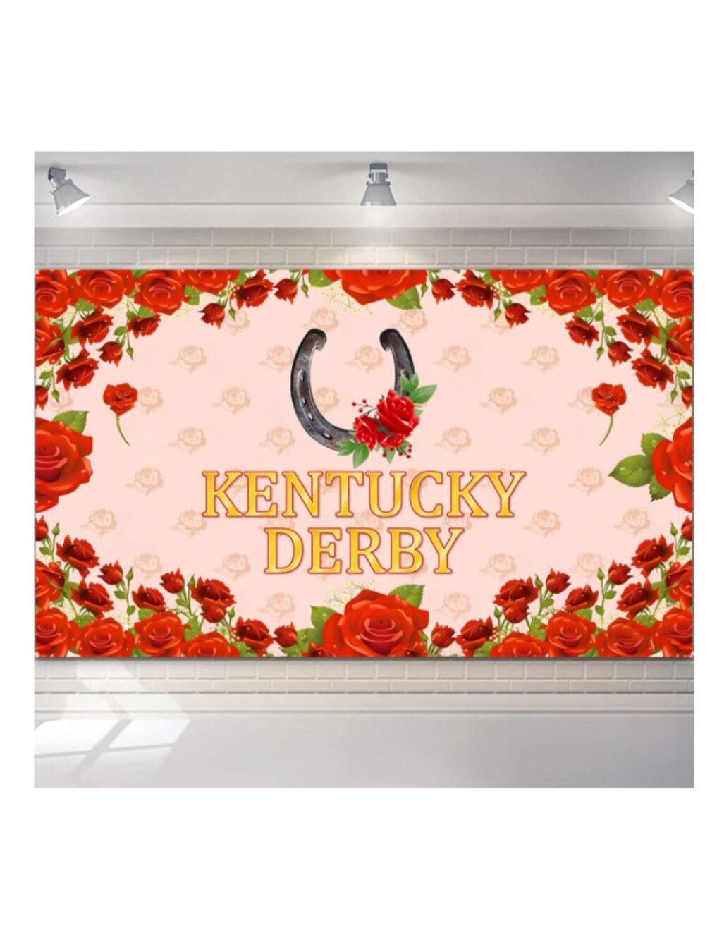 Kentucky Derby Photo Backdrop Large 71" x 43" Derby Day Banner Horse Race Party